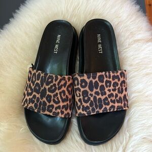 Nine West Cheetah Slides